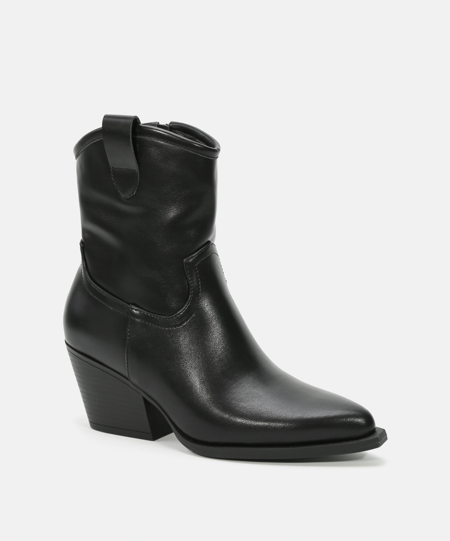 Botines cowboy tac&oacute;n negros image number null